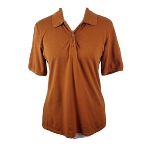 Everlane Small Mustard Polo Short Sleeve Top‎ ORGANIC COTTON Women's Rust